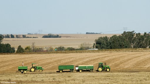 Equipment in operation on a farm