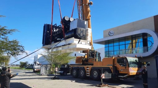 An image on a generator being delivered