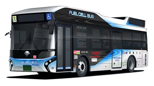 Platinum-based hydrogen fuel cell Toyota bus.