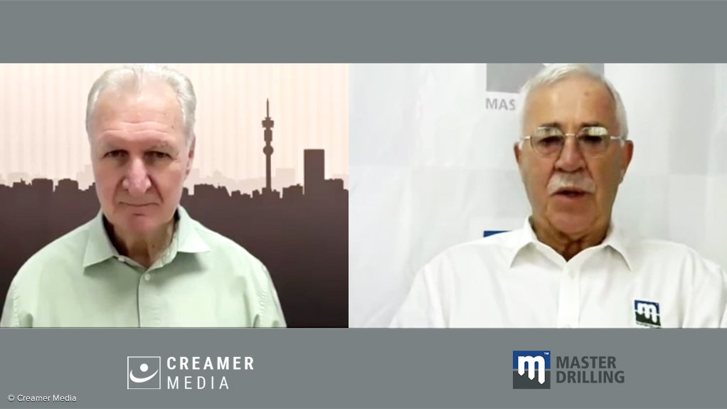 Master Drilling CEO Danie Pretorius (right) interviewed by Mining Weekly's Martin Creamer. 