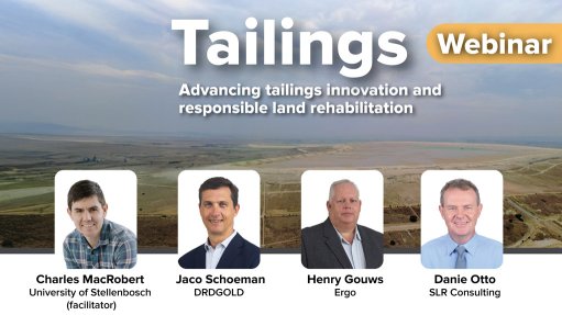 An image of the various speakers who participated in Creamer Media's mine tailings webinar on April 8