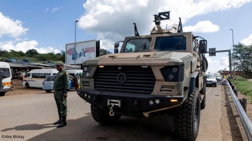 An armoured vehicle supplied by Paramount South Africa