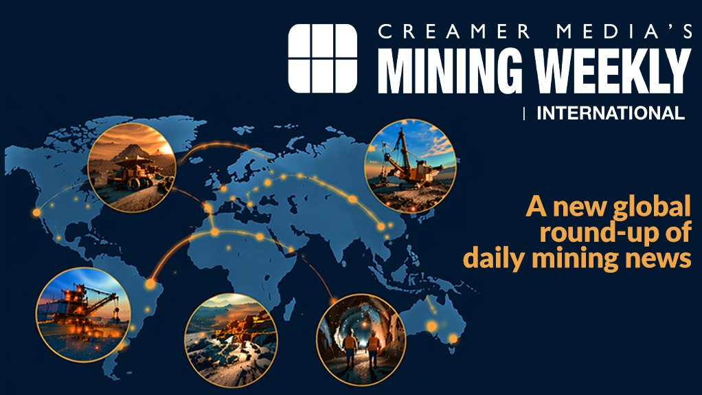 Image of global map, mining operations and the new Mining Weekly International logo