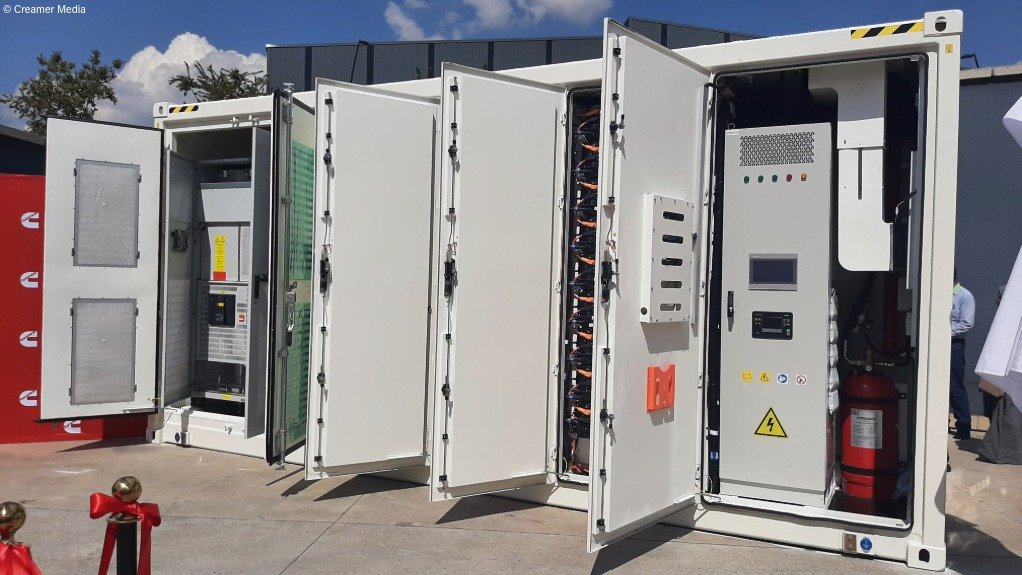 An image of a Cummins BESS unit at its South African head office 