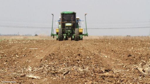 Farming equipment in a field