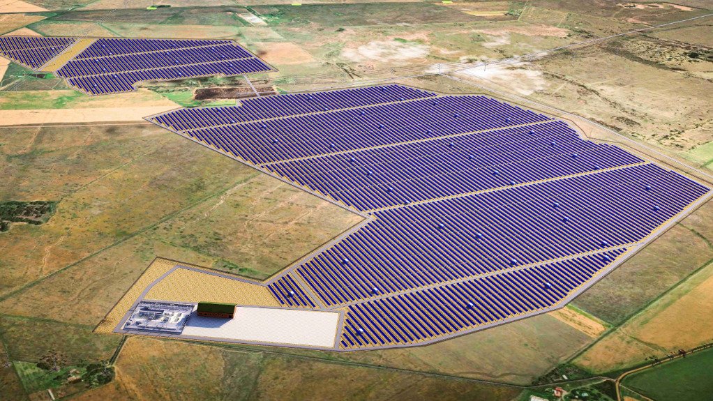 An artist impression of the Middlepunt solar PV plant