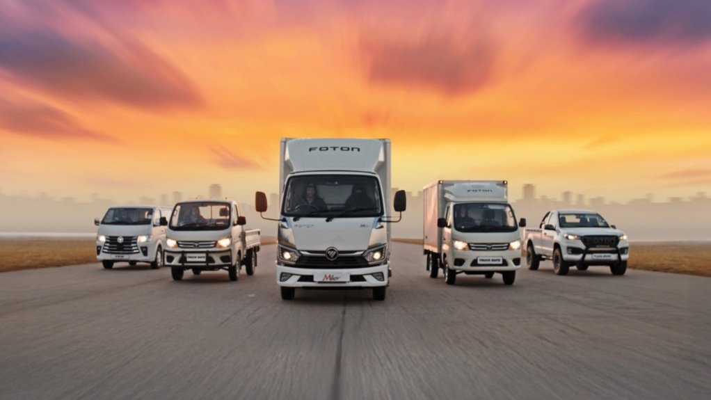 An image of Foton's new range of bakkies and trucks