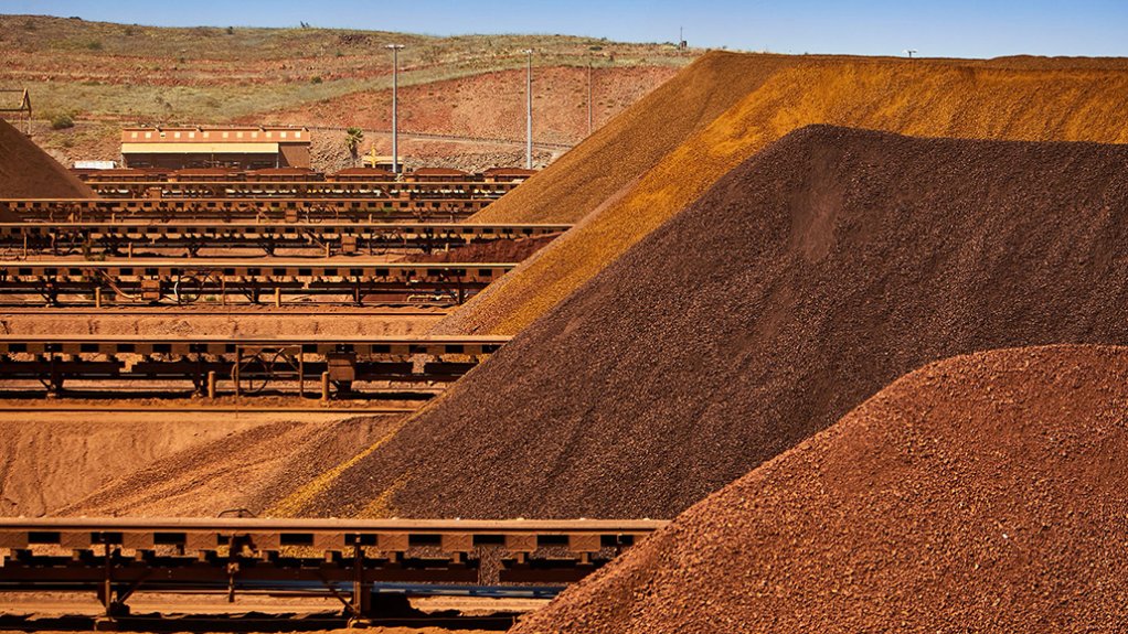 Rio Tinto iron-ore piles in Pilbara