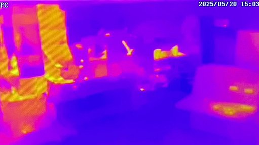 The above image depicts the thermal video feed from the MIB-5141T
