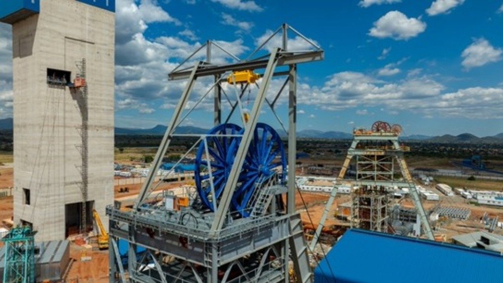 The headgear of the Platreef Mine’s three shafts