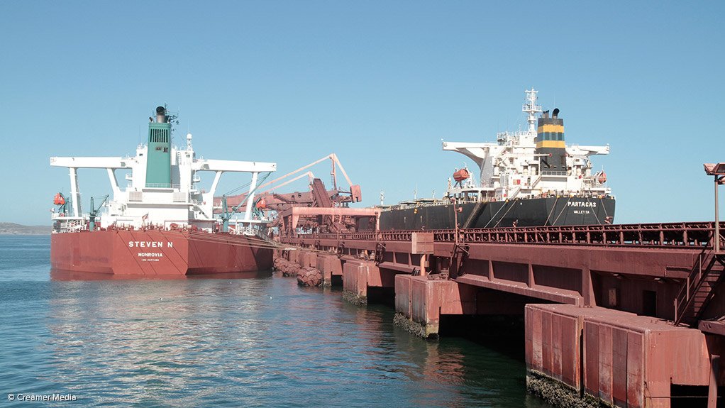 Iron-ore being loaded onto ships at Saldanha Bay