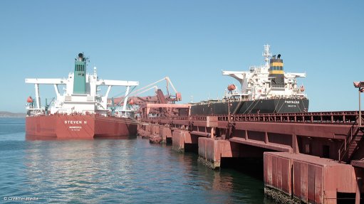 Iron-ore being loaded onto ships at Saldanha Bay