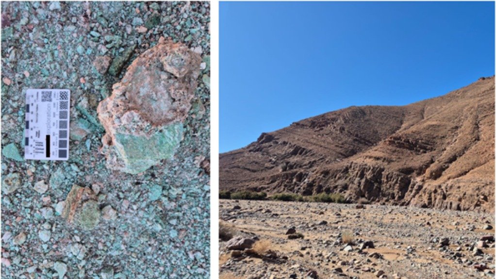 Tirzzit copper rock samples and project area