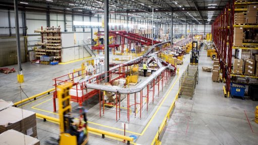 An image of a DHL warehouse
