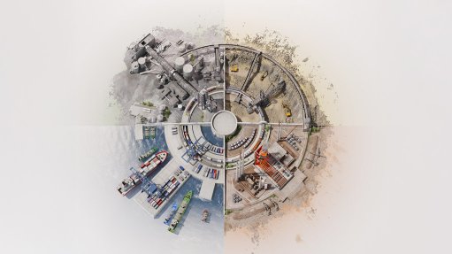 A graphic showing extractive, ports, manufacturing and energy sectors