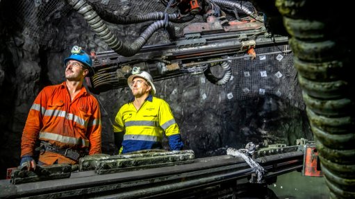 Employees working inside the Bellevue gold mine