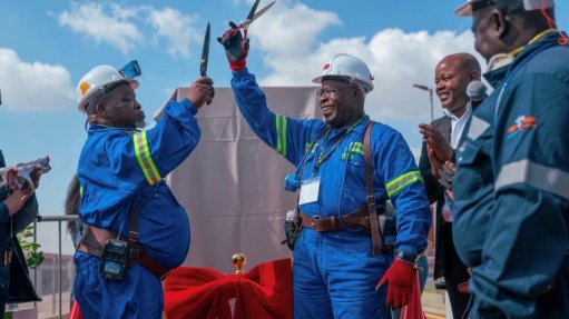 Minerals and Petroleum Resources Minister Gwede Mantashe and Exxaro CEO Ben Magara at the opening of new Matla Mine 1 operation