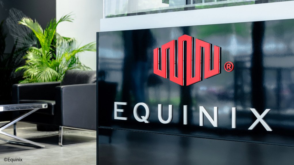 Equinix signage in a lobby