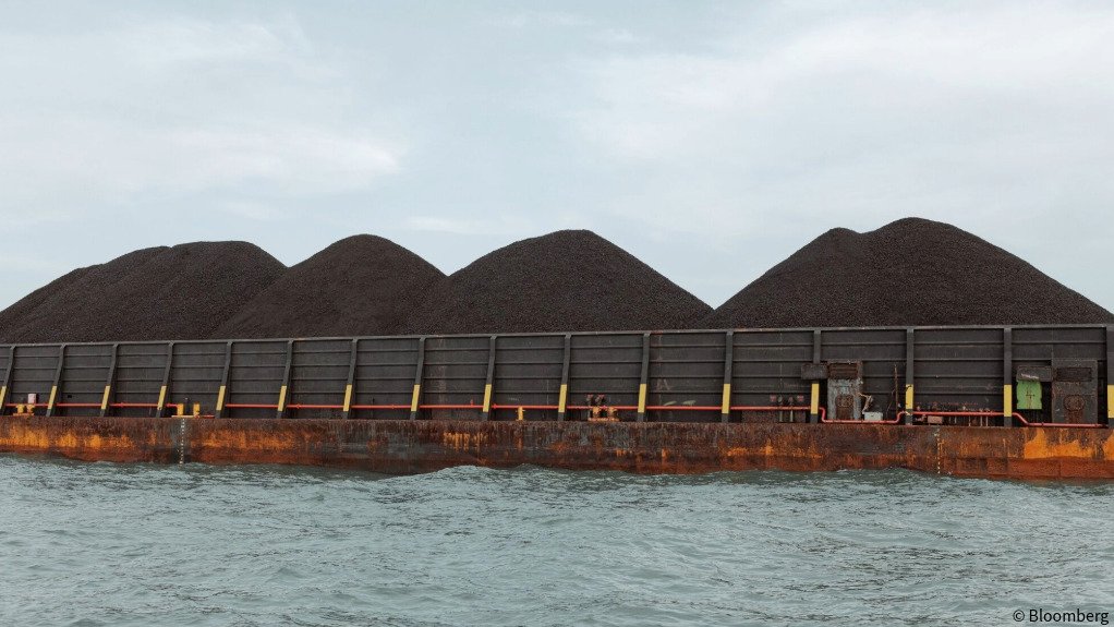 Coal piles in Indonesia
