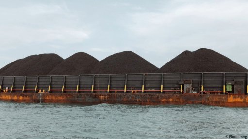 Coal piles in Indonesia