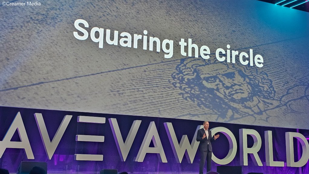AVEVA CEO Caspar Herzberg addressing delegates at AVEVA World 2026