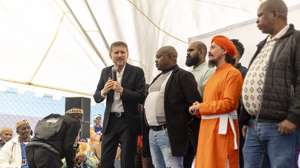 Dr Marko Saravanja, Executive Chairperson of Regenesys Education, shares insights at the Orange Farm Community Health & Wellness Centre launch