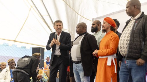 Dr Marko Saravanja, Executive Chairperson of Regenesys Education, shares insights at the Orange Farm Community Health & Wellness Centre launch