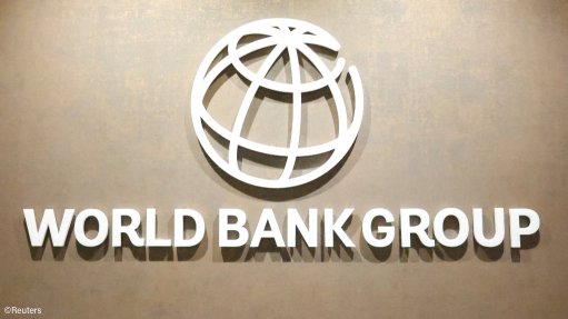 The World Bank logo on a wall