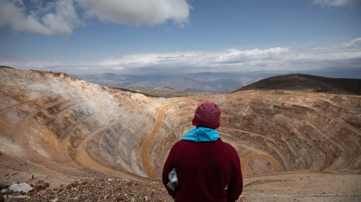 Person overlooking a mine in Peru