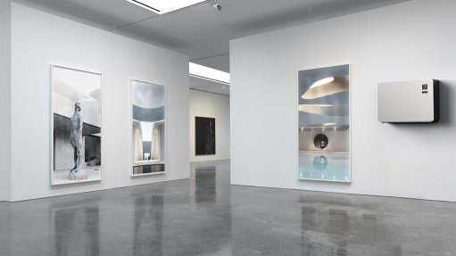 Image of a Solenco dehumidifier installed on an interior wall
