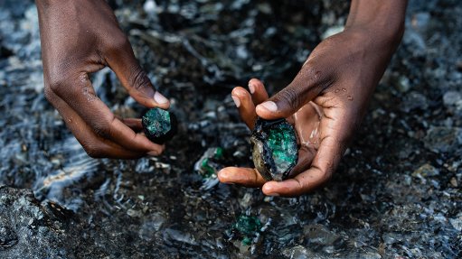 Rough emeralds recovered at the Kagem mine in Zambia