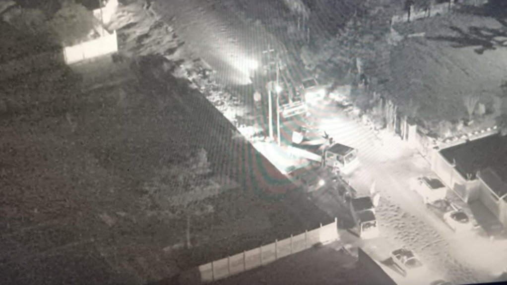 Imagery from a drone during a metal theft operation

