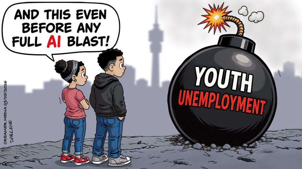 EXPLOSIVE: South Africa’s latest official unemployment figure is extremely disheartening, having risen to 32.7% in the first quarter and leaving more than eight-million people out of work. Even more worrying are official figures showing that those aged 15 to 24 face the highest unemployment rate of 60.9%, followed by those aged 25 to 34 at 40.6%. Youth joblessness at such levels is a ticking bomb, even before the full disruption to labour markets that is now expected as firms integrate AI into work practices.
