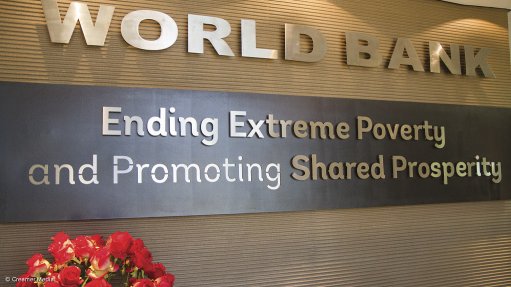 The World Bank name on an office wall
