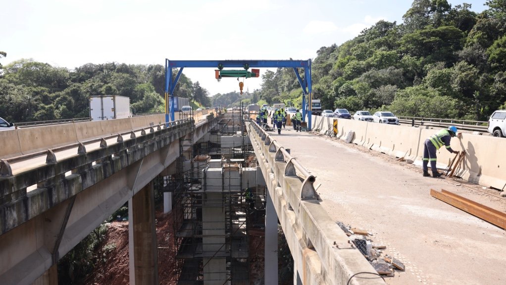 An image of construction work being done on a road/bridge