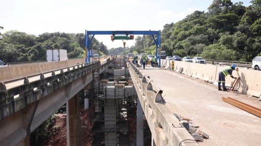 An image of construction work being done on a road/bridge