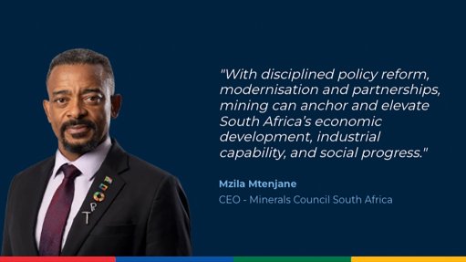 Minerals Council South Africa CEO Mzila Mthenjane.