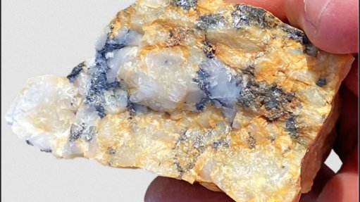 Keystone mineralisation sample containing tungsten, gold and silver 