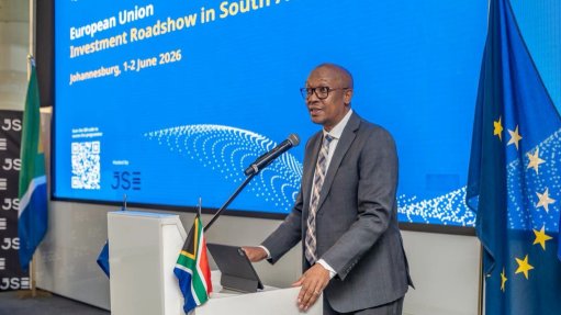 Trade, Industry and Competition Minister Parks Tau speaks at the launch of the EU investment roadshow