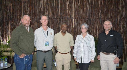 Facilitator Chris Burgess, editor-in-chief, Landbouweekblad and African Farming, with speakers Dr Hendrik Smith, regenerative and conservation agriculture specialist, Asset Research; Kudzayi Mazikana, head of sustainability, Nedbank Commercial Banking; Dr Karin Nel, microbiologist, University of Stellenbosch; and Stephan Nel, managing director, Case IH.