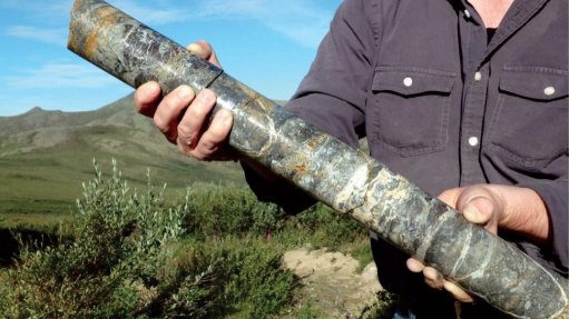 Gold and silver drill core from Klaza deposit in Yukon