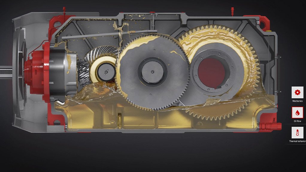 AI-powered simulation tools can model gearbox operating conditions such as
oil level distribution.