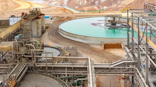 The above image depicts a water treatment facility at a copper mine in Chile