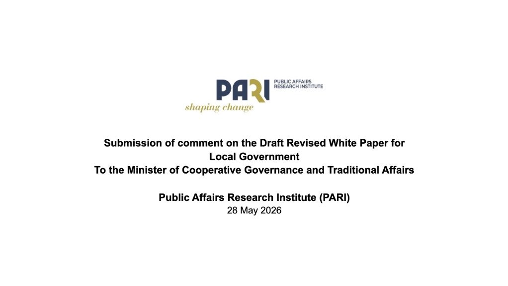 Submission of comment on the Draft Revised White Paper for Local Government To the Minister of Cooperative Governance and Traditional Affairs