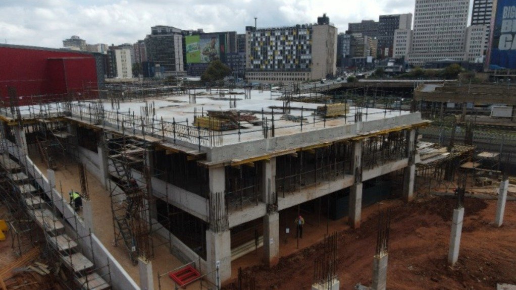 The Transnet parkade under construction