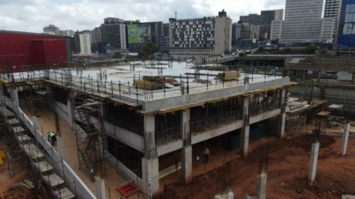 The Transnet parkade under construction