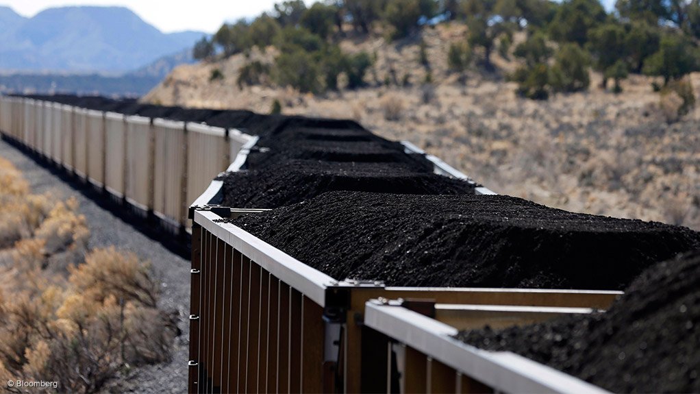 Coal in rail wagons