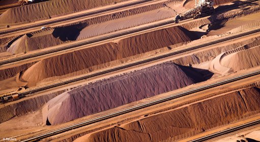 Iron-ore heaps in Australia