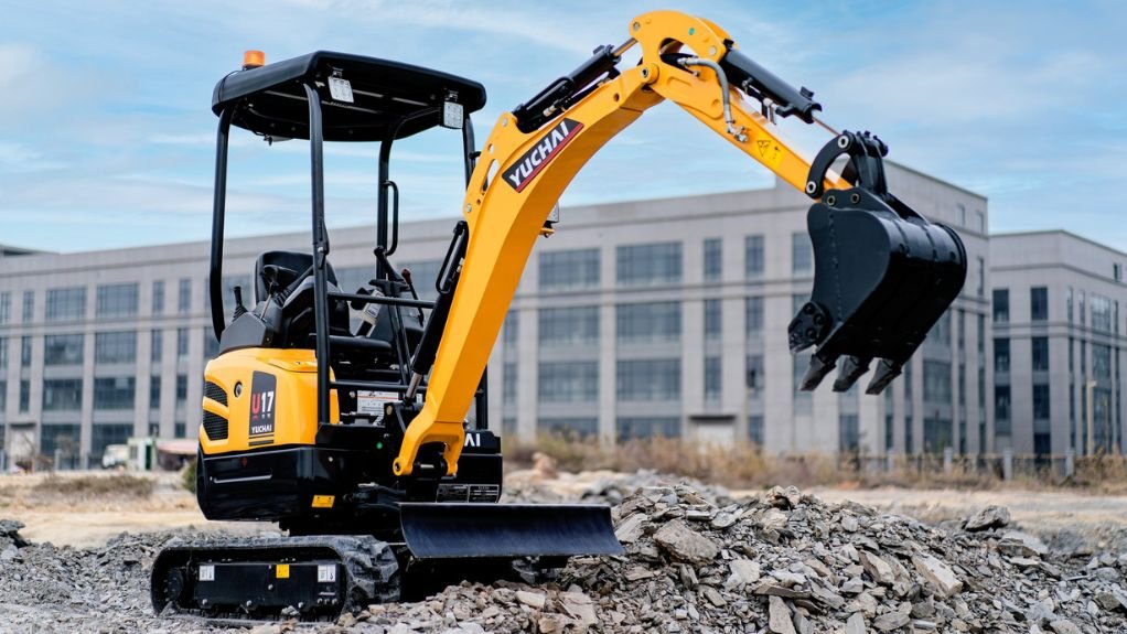 a mini excavator