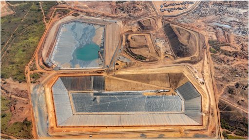 Aerial view of the Kipushi Mine’s tailings storage facilities. A new facility is under construction (bottom) adjacent to the existing storage facility (top). The first deposit of tailings is expected in October 2026. Kipushi has the smallest tailings storage facility of any major base metal mine, globally.